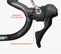 Manillar de Bicicleta de Carretera TOSEEK TR5500 con Cableado Interno Completo Soporte para Computer de Bicicleta Integrado T800 en Fibra de Carbono Ergonomía Adecuado para Deportes al Aire Libre - details 12