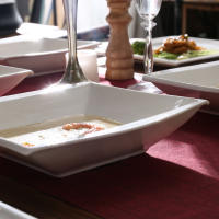 MALACASA Serie Blance Platos de Cerámica 12 Piezas con 6 Platos de Sopa y Cena para 6 Personas Utilidad Ecológica Forma Cuadrada Estilo Elegante - details 5