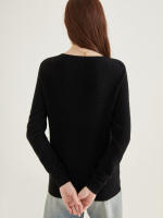 LINY XIN Women's Crew Neck Cardigan Sweater 100% Merino Wool Spring Fall Lightweight Soft Long Sleeve Knitted Coat - details 9