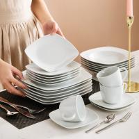 JULIA-Juego de cena de porcelana de 30 piezas, 6 platos para cena, sopa, postre, tazas, platillos - details 0