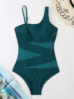 Bañador de una pieza para mujer, nuevo traje de baño liso sin espalda, con correa ajustable, Sexy para playa, - details 7