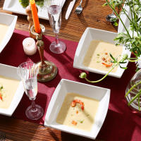 MALACASA Serie Blance Platos de Cerámica 12 Piezas con 6 Platos de Sopa y Cena para 6 Personas Utilidad Ecológica Forma Cuadrada Estilo Elegante - details 2