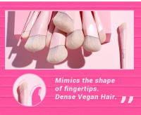 Jessup-brocha para base y corrector, juego de pinceles de maquillaje rosa, 2 piezas, brochas sintéticas Premium, T497 - details 3