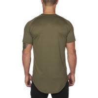 Gym Muscle Fitness Clothes Men Short Sleeved Quick-Dry Training Exercise Slim Fit Shirt Summer Casual Sport Bodybuilding T-Shirt - details 9