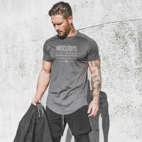 Gym Muscle Fitness Clothes Men Short Sleeved Quick-Dry Training Exercise Slim Fit Shirt Summer Casual Sport Bodybuilding T-Shirt - details 14