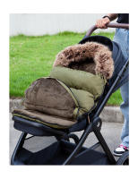 Bolsa de banderines cálida para bebé, saco universal impermeable para cochecito de niño pequeño, se adapta a la mayoría de los cochecitos, verde militar, longitud 92 cm - details 1