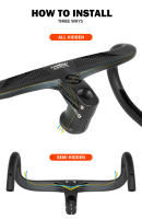 Manillar de Bicicleta de Carretera TOSEEK TR5500 con Cableado Interno Completo Soporte para Computer de Bicicleta Integrado T800 en Fibra de Carbono Ergonomía Adecuado para Deportes al Aire Libre - details 8