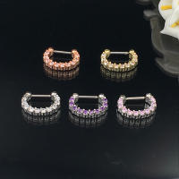 Anillo de Nariz falso de cristal para mujer, Piercing corporal, joyería corporal, Clip, nuevo diseño, 1 unidad - details 4