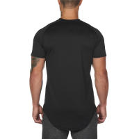Gym Muscle Fitness Clothes Men Short Sleeved Quick-Dry Training Exercise Slim Fit Shirt Summer Casual Sport Bodybuilding T-Shirt - details 3