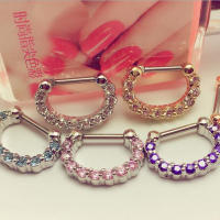 Anillo de Nariz falso de cristal para mujer, Piercing corporal, joyería corporal, Clip, nuevo diseño, 1 unidad - details 2