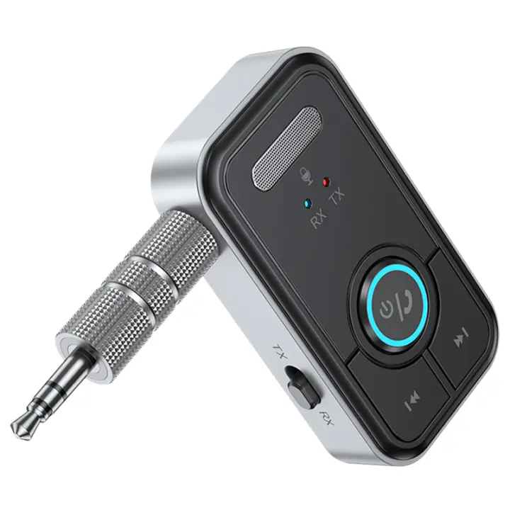 Adaptador de Audio inalámbrico 2 en 1, transmisor receptor Bluetooth 5,4, micrófono de sonido sin pérdidas AUX de 3,5mm para altavoz de coche, TV, PC y avión - 1