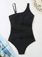 Bañador de una pieza para mujer, nuevo traje de baño liso sin espalda, con correa ajustable, Sexy para playa, - details 3