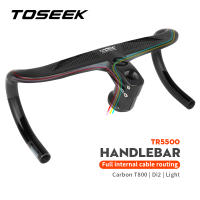Manillar de Bicicleta de Carretera TOSEEK TR5500 con Cableado Interno Completo Soporte para Computer de Bicicleta Integrado T800 en Fibra de Carbono Ergonomía Adecuado para Deportes al Aire Libre - details 0