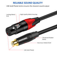 DREMAKE-Cable de Audio HiFi Dual RCA hembra a Dual XLR hembra, Cable de conexión de micrófono RCA a XLR para consola mezcladora, DVD, sistema de estéreo doméstico - details 0