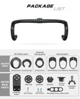 Manillar de Bicicleta de Carretera TOSEEK TR5500 con Cableado Interno Completo Soporte para Computer de Bicicleta Integrado T800 en Fibra de Carbono Ergonomía Adecuado para Deportes al Aire Libre - details 13