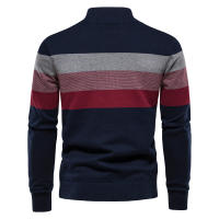 AIOPESON-suéter informal de algodón con cremallera para hombre, jersey de cuello simulado, cálido, a la moda, Invierno - details 3