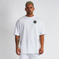 Oversized Summer Mens Trend Fashion Loose Short Sleeve T-shirt Gym Bodybuilding Fitness Training T-shirt Street Hip Hop Tshirt - details 8
