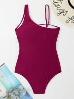 Bañador de una pieza para mujer, nuevo traje de baño liso sin espalda, con correa ajustable, Sexy para playa, - details 22