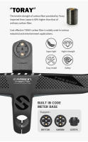 Manillar de Bicicleta de Carretera TOSEEK TR5500 con Cableado Interno Completo Soporte para Computer de Bicicleta Integrado T800 en Fibra de Carbono Ergonomía Adecuado para Deportes al Aire Libre - details 1