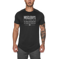 Gym Muscle Fitness Clothes Men Short Sleeved Quick-Dry Training Exercise Slim Fit Shirt Summer Casual Sport Bodybuilding T-Shirt - details 2