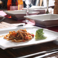 MALACASA Serie Blance Platos de Cerámica 12 Piezas con 6 Platos de Sopa y Cena para 6 Personas Utilidad Ecológica Forma Cuadrada Estilo Elegante - details 6