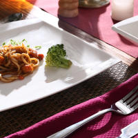 MALACASA Serie Blance Platos de Cerámica 12 Piezas con 6 Platos de Sopa y Cena para 6 Personas Utilidad Ecológica Forma Cuadrada Estilo Elegante - details 8