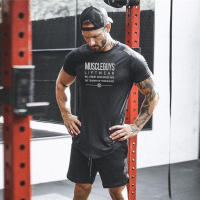 Gym Muscle Fitness Clothes Men Short Sleeved Quick-Dry Training Exercise Slim Fit Shirt Summer Casual Sport Bodybuilding T-Shirt - details 15