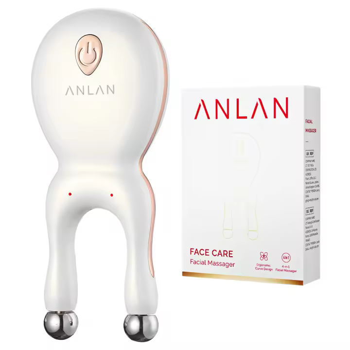 ANLAN Masajeador de puntos de acupuntura facial, levantamiento de nariz y ojos EMS, luz de 7 colores, Guasha, reduce la hinchazón, antienvejecimiento, reafirma la piel, herramienta Caerskin - 1