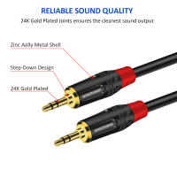 DREMAKE TRS Cable de Audio de 3,5mm, adaptador de entrada auxiliar, Cable auxiliar macho a macho para auriculares, altavoz estéreo para coche y hogar - details 0
