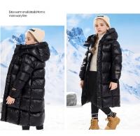 Girls Boys Down Jacket Long Ultra Thick Parkas Black Child Hooded Warm Coats Winter Clothes For Baby Padded Snowsuit XMP548 - details 6