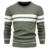 AIOPESON-Jersey de manga larga con cuello redondo para hombre, suéteres ajustados cálidos, ropa informal de moda, otoño - details 10