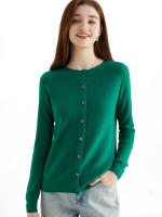 LINY XIN Women's Crew Neck Cardigan Sweater 100% Merino Wool Spring Fall Lightweight Soft Long Sleeve Knitted Coat - details 11