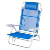 Aktive - Silla de playa plegable, 8 posiciones, multiposición, aluminio y textileno, asiento bajo, incluye cojín acolchado, asa de transporte, silla reclinable de playa, respaldo reclinable - details 3
