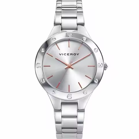 Reloj Viceroy 401044-87 | Display Analógico | Cuarzo | Esfera Plateada | Correa Marrón - 1