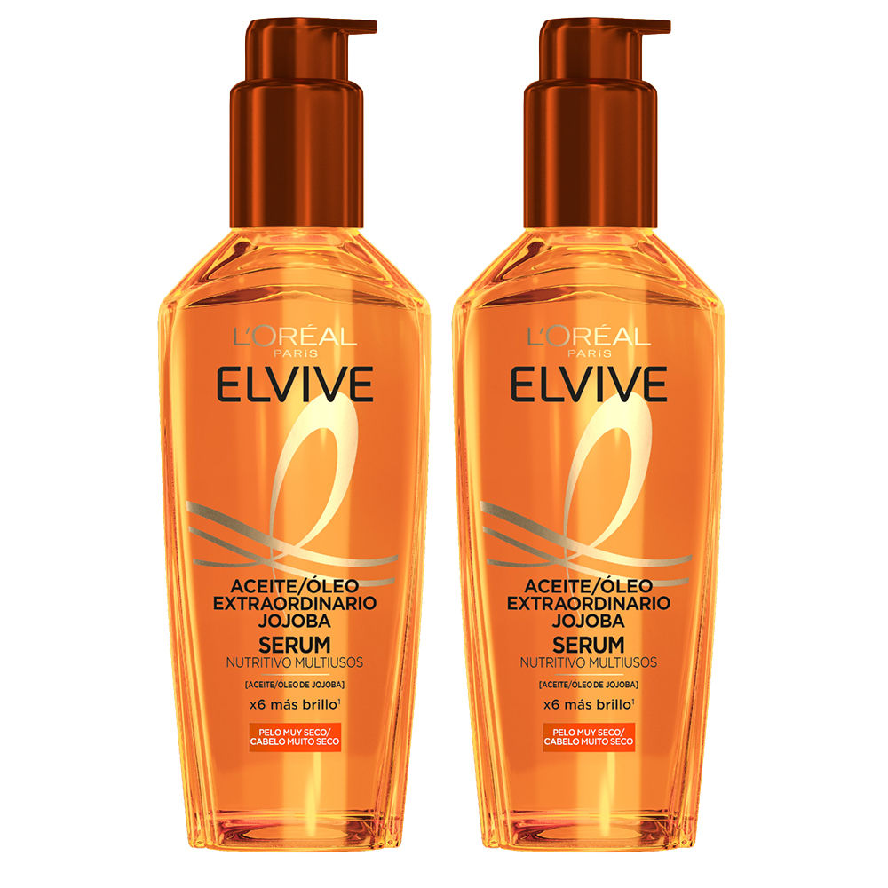 L'Oréal Paris | Elvive Aceite Extraordinario Serum Nutritivo Multiusos Con Aceite de Jojoba Para Pelo Muy Seco 2x100ml