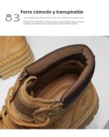 Botas De Moda Para Hombre Cuero Microfibra Marrón Antideslizantes Trabajo Casual Cowboy Botas Plataforma Cómodas Primavera/Tienda - details 8