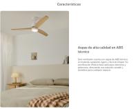 CREATE - Ventilador de techo 40W silencioso con aspas de ABS técnico varios tamaños - Motor negro - S - con luz - WIND STYLANCE - details 0