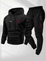 Conjunto Deportivo Para Hombre Con Capucha Y Pantalones Largos Estampado De Letras 2025 Adecuado Para Primavera Otoño Invierno Caliente - details 2