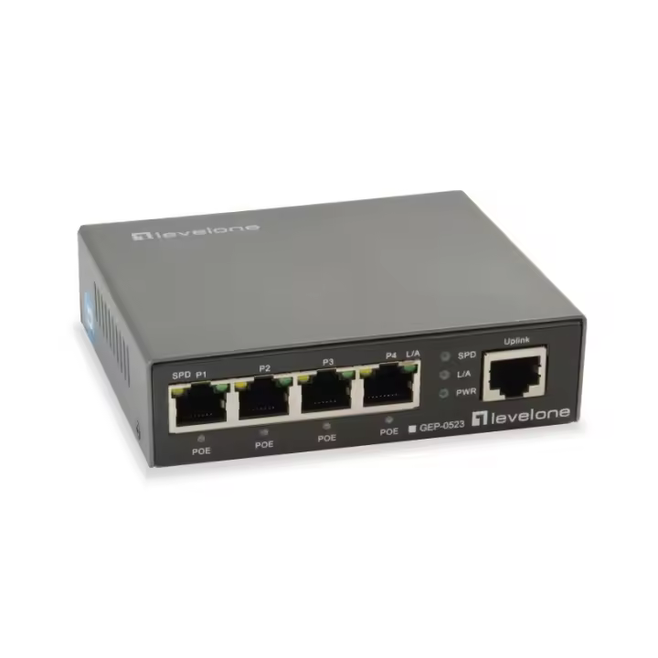 Level One Conmutador Poe Gigabit Ethernet 5 Puertos Presupuesto Total 60W - 1