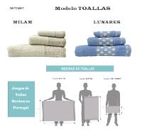 Netdam Juego de Toallas de Baño de Lujo 100% Algodón Colores Variados - Set de Ropa de Baño 3 Piezas- Fabricado en Portugal - details 0