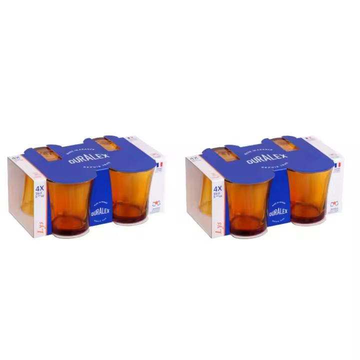 8 Vasos Duralex Lys Vermeil 1010DC04A0111. 2 Pack de 4 vasos (cristal, 160 ml). 8 Unidades - 1