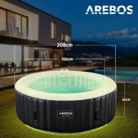 AREBOS Spa Hinchable de Hidromasaje Al Aire Libre Masaje Inflable Redondo con LED 208 Cm - Para Hasta 6 Personas - details 13