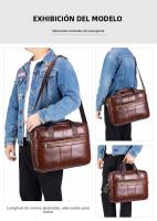 Bolso De Negocios Para Hombre SCHLATUM De Cuero Genuino Gran Capacidad Con Portátil Bolsa De Mano Para Oficina Y Viajes - details 1