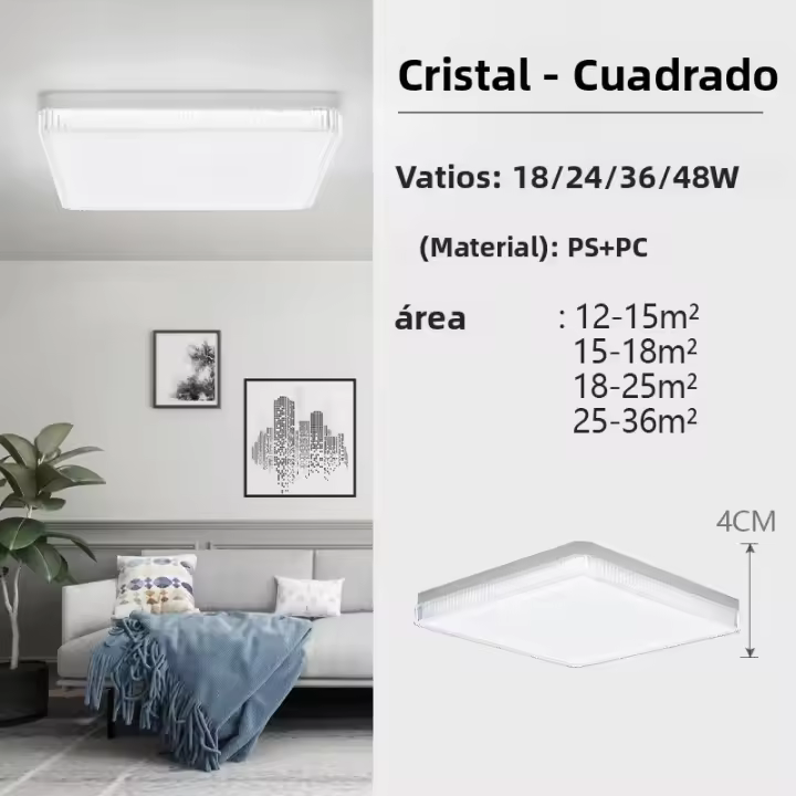 Lámpara De Techo LED Ultra Delgada MARPOU Iluminación Natural Interior Cuadrada Redonda 18W 24W 36W 48W Para Sala De Estar Dormitorio - 1