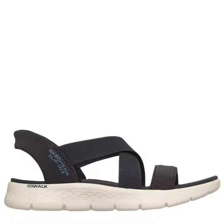 Cómoda Cómodora y práctica sandalia mujer Skechers SLIP-INS GO WALK FLEX SANDAL GLIMMER azul. Skechers Hands Free Slip-ins® para calzar sin manos. Plantilla Goga Mat Altura Tacón bajo (1-3 cm) Referencia 141489-NVY - 1