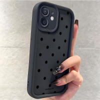 Funda De Teléfono Negra Con Patrón De Puntos Para iPhone 17 16 pro Max 16E 15 14 13 12 11 XS X XR 6 7 8 plus Material TPU Suave Y Antigolpes - details 4