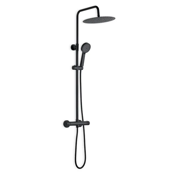 DP GRIFERÍA Set de Ducha Extensible con Grifo Termostático Modelo Tahoe en Color Negro - 1