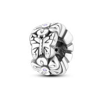 Encanto De Mariposa Plateado En Plata Con Circonia Bola Redonda Colgante Para Pulsera O Collar DIY Joyería De Moda Irregular - details 81