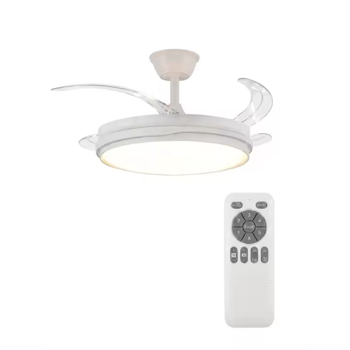 Ventilador de Techo con Luz LED Regulable, Motor DC Silencioso, 6 Velocidades, 4 Aspas transparentes, Función Inversa Verano/Invierno y Mando a Distancia para Salón o Dormitorio - 1