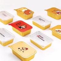 Caja De Almuerzo De Aluminio Desechable 1/10pcs Color Dorado Sellado Empaque De Comida Para Llevar Resistente a La Humedad Y Grasa Con Tapa Para Cocina Y Uso Comercial - details 1